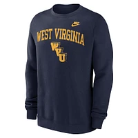 West Virginia Nike Embroidered Arch Vault Fleece Crew