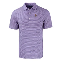 LSU Cutter & Buck Vault Sailor Forge Double Stripe Polo