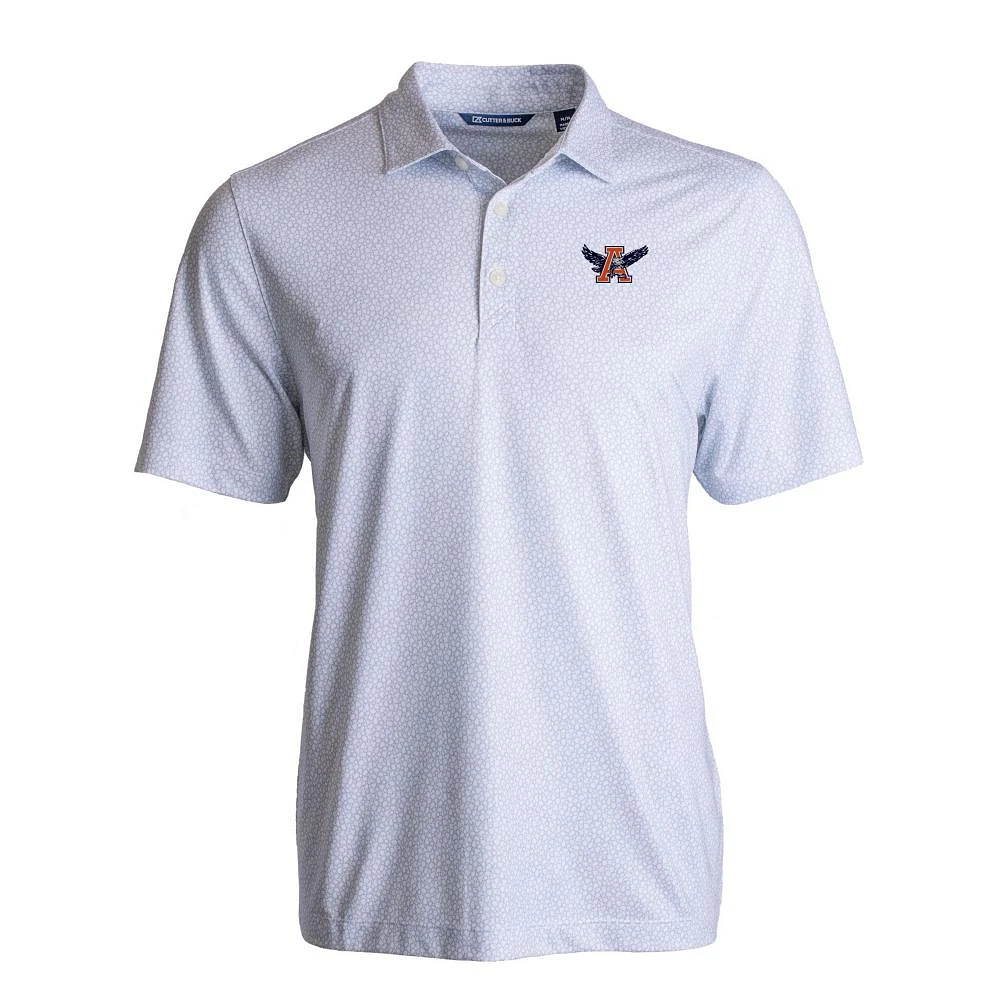 Auburn Cutter & Buck Vault Eagle A Pike Eco Pebble Print Stretch Recycled Polo