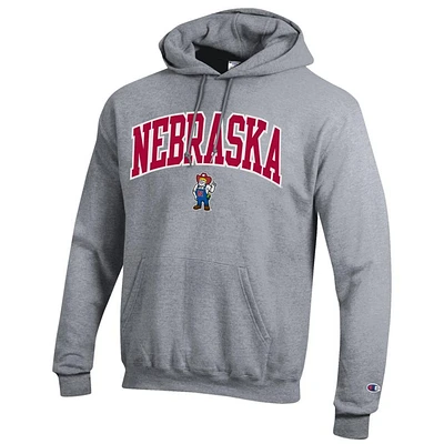 Nebraska Champion Applique Arch Over Logo Hoodie