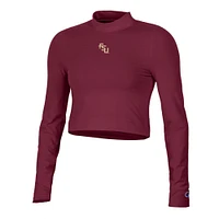 Florida State Champion Women's Fitted Long Sleeve Mock Crop Top