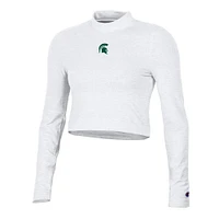 Michigan State Champion Women's Fitted Long Sleeve Mock Crop Top