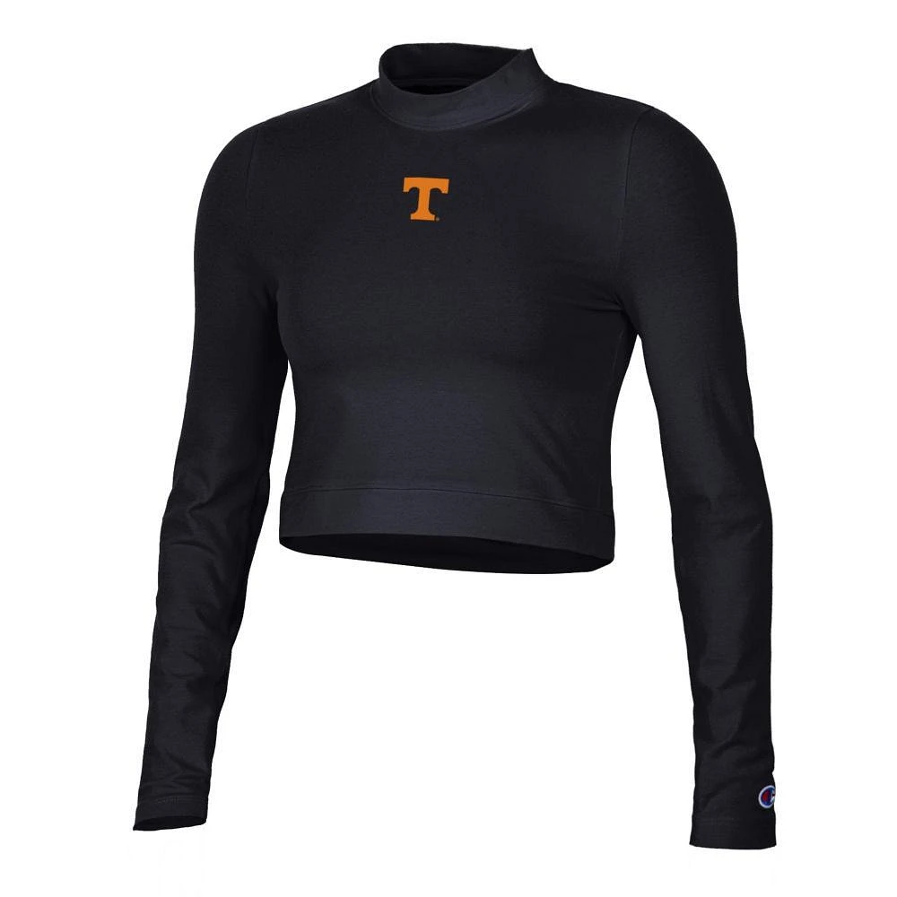 Tennessee Champion Women's Fitted Long Sleeve Mock Crop Top