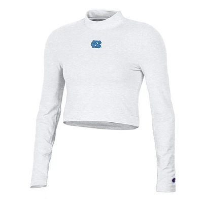 UNC Champion Women's Fitted Long Sleeve Mock Crop Top