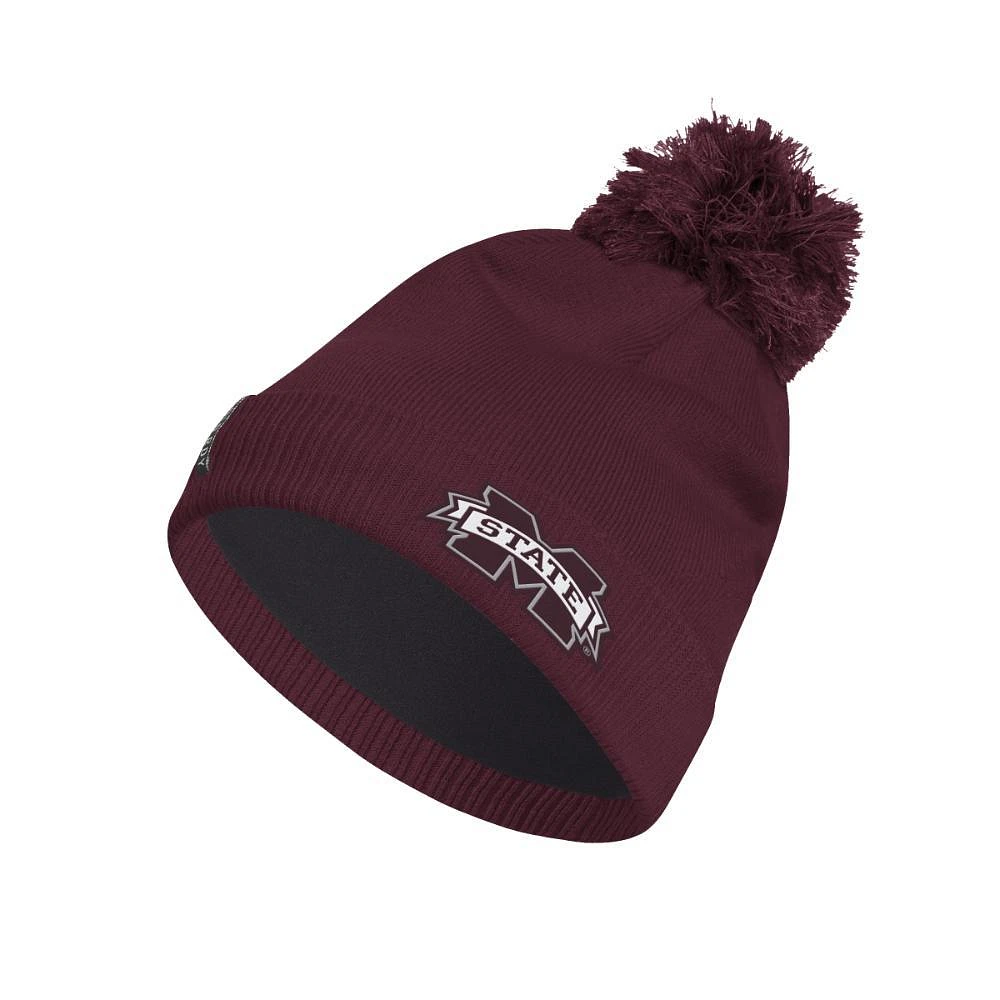 Mississippi State Adidas Cuffed Knit Pom Beanie