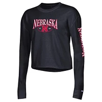 Nebraska Champion Women's Boyfriend Cropped Long Sleeve Tee