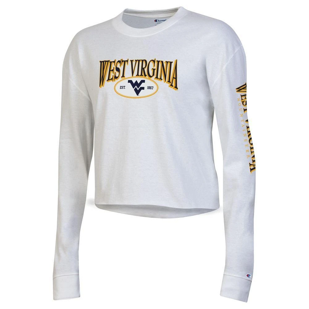 West Virginia Champion Women's Boyfriend Cropped Long Sleeve Tee