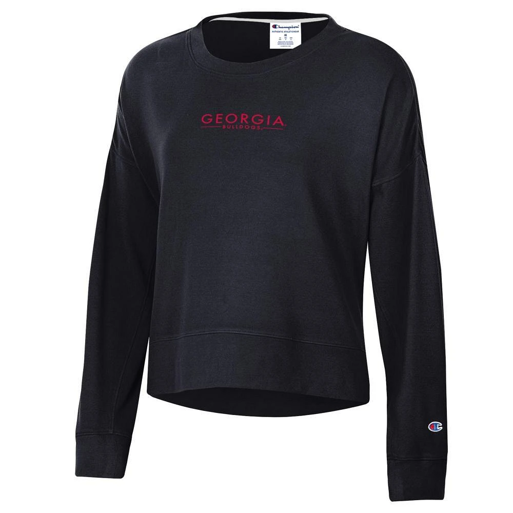 Georgia Champion Women's Sueded Touch Embroidered Crew