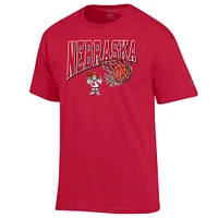 Nebraska Champion Wordmark Basketball Net Logo Tee