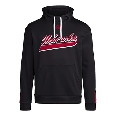 Nebraska Adidas Sideline Travel Pullover Hoodie