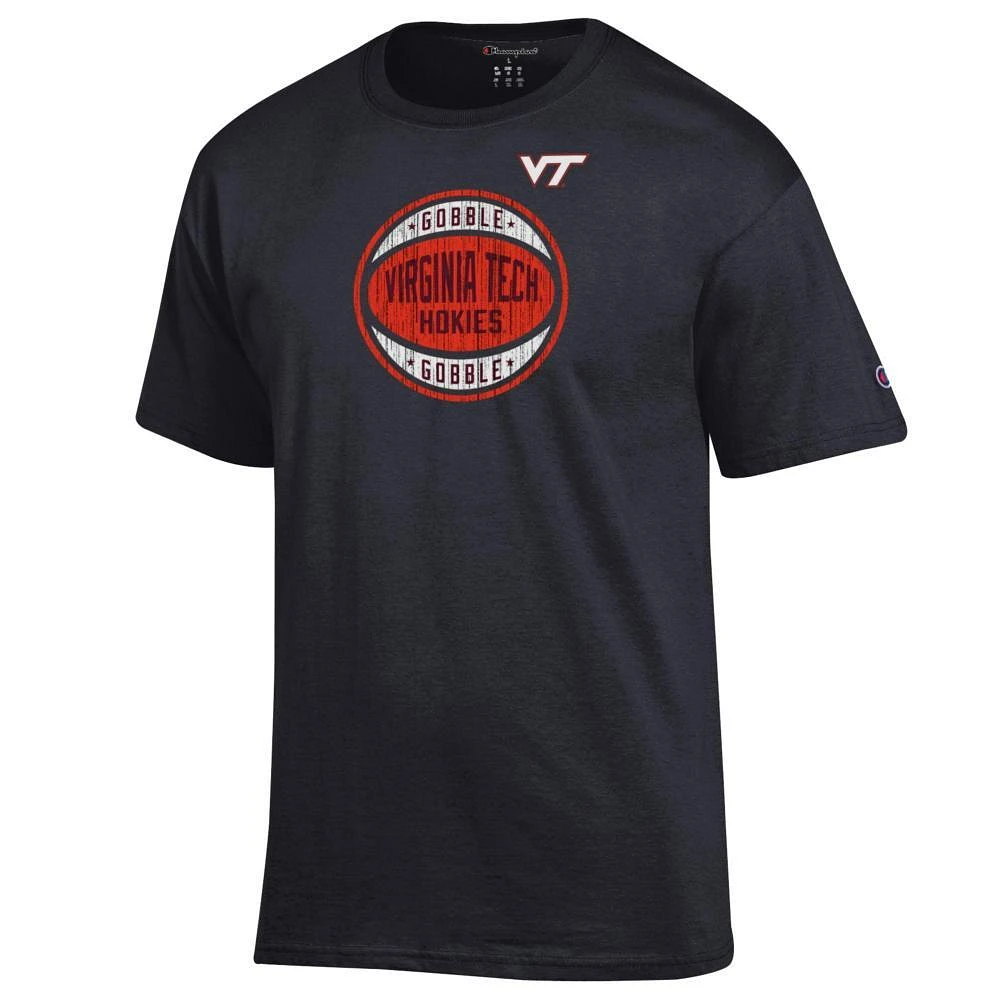 Virginia Tech Champion Logo Distressed Basketball Tee