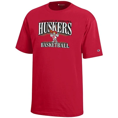 Nebraska Champion YOUTH Wordmark Logo Basketball Tee