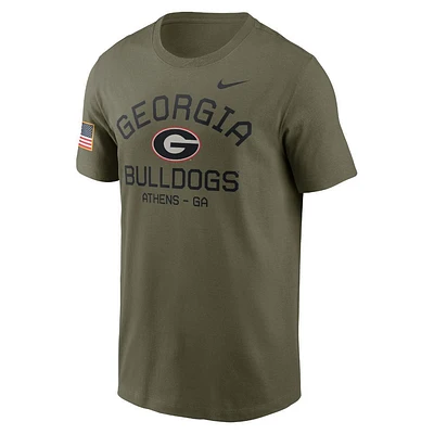 Georgia Nike Military Dri-fit Cotton Team Issue Crew Tee