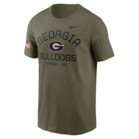 Georgia Nike Military Dri-fit Cotton Team Issue Crew Tee