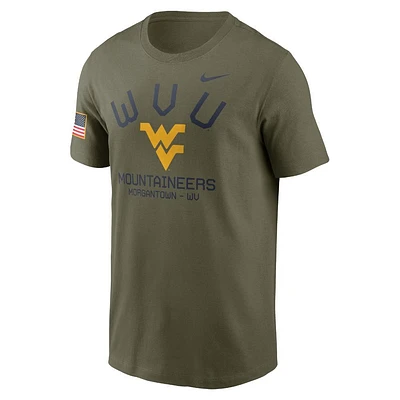 West Virginia Nike Military Dri-fit Cotton Team Issue Crew Tee