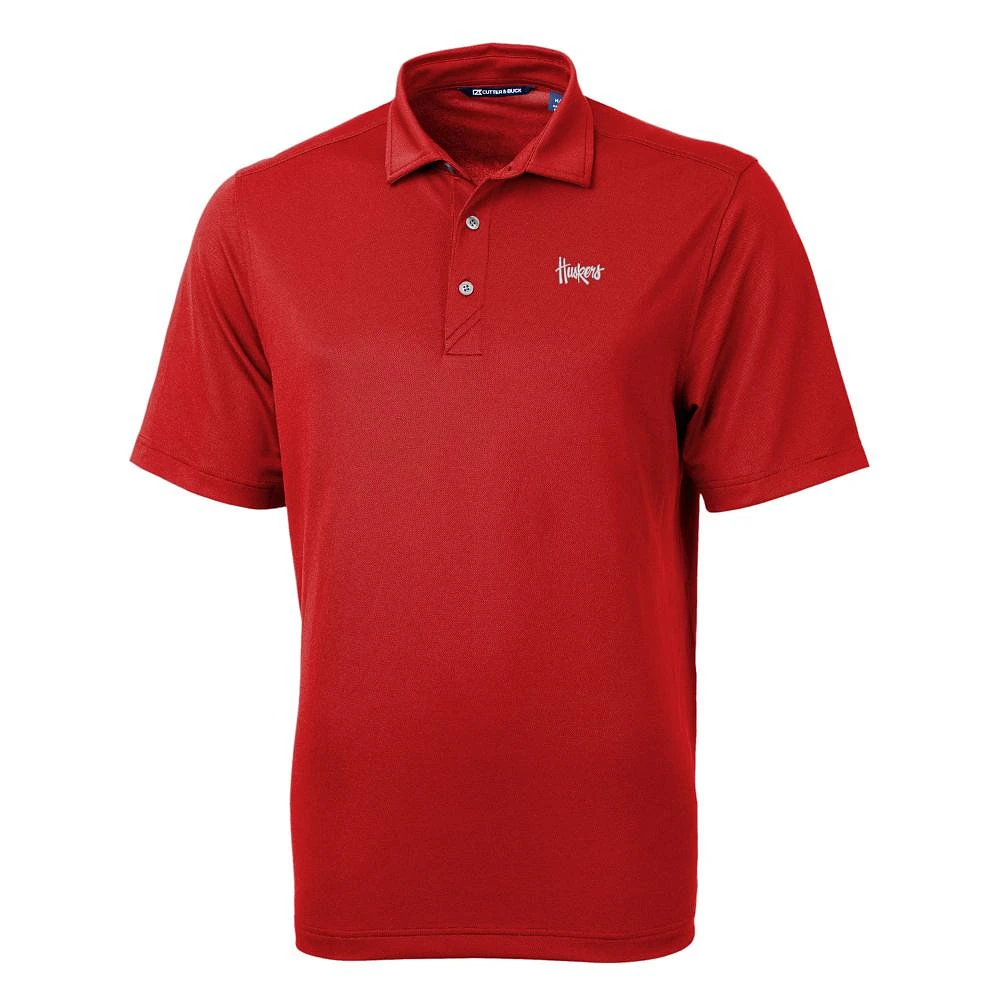 Nebraska Cutter and Buck Huskers Script Virtue Eco Pique Polo