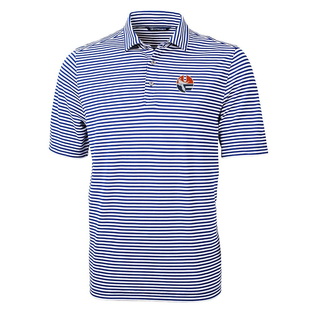 Florida Cutter and Buck Vault Circle Striped Virtue Eco Pique Polo