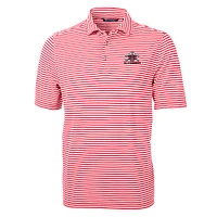 Nebraska Cutter and Buck Blackshirts Striped Virtue Eco Pique Polo