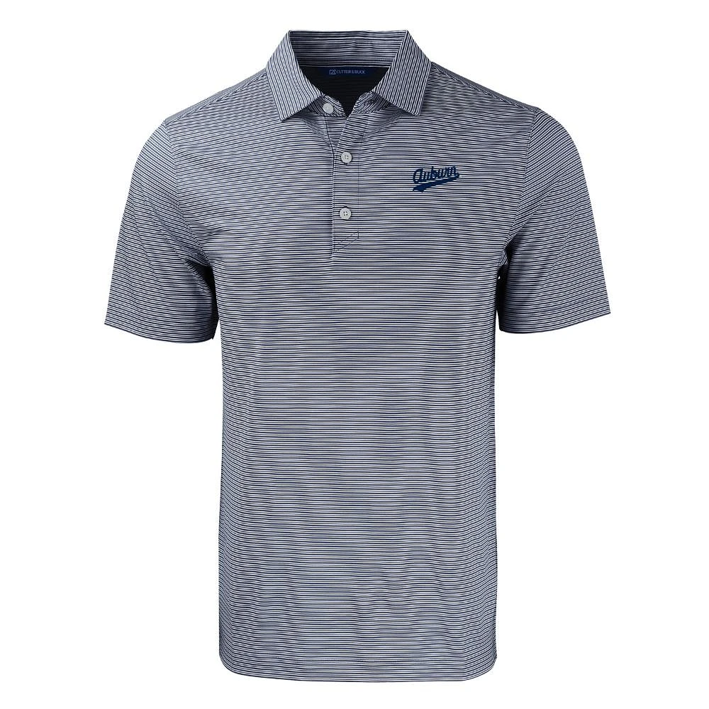 Auburn Cutter & Buck Vault Script Forge Double Stripe Polo