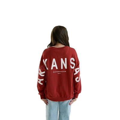 Arkansas Gameday Social Barkley Split Oversized Crew