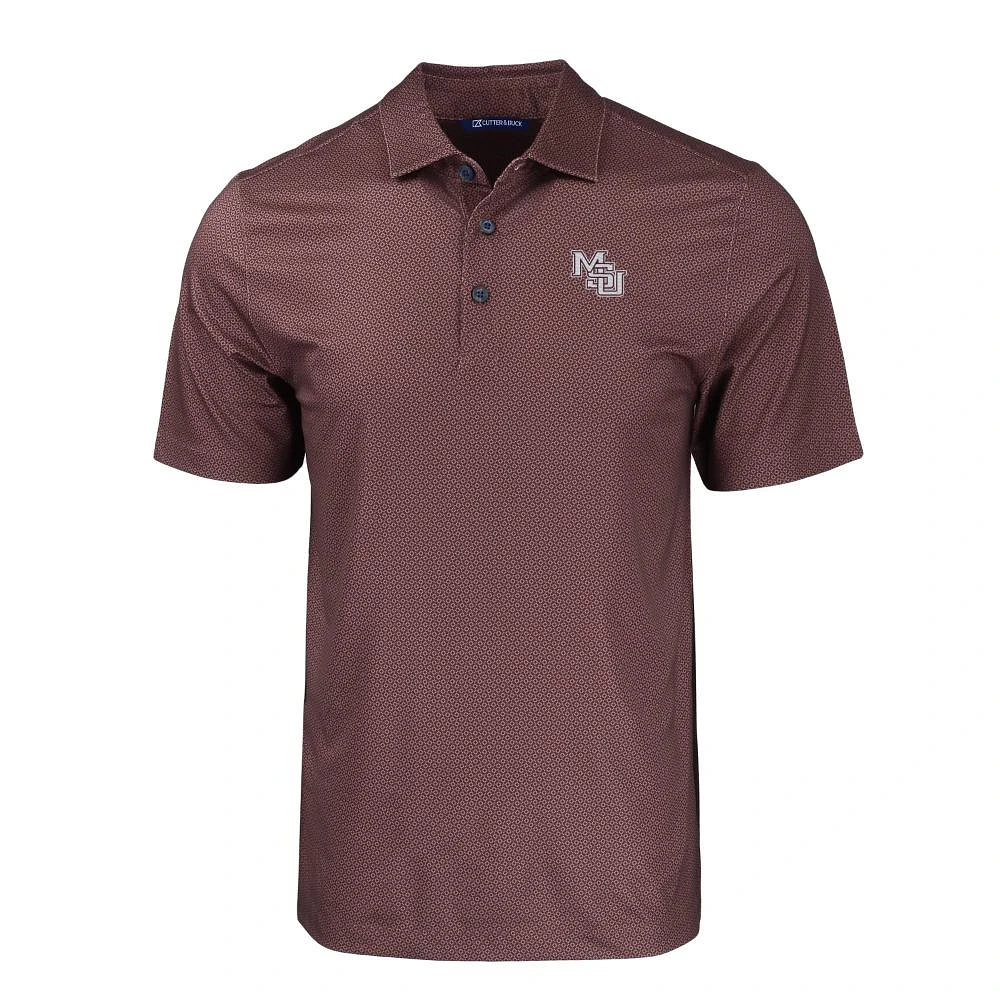 Mississippi State Cutter & Buck Interlock Geo Print Polo