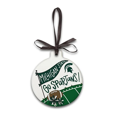 Michigan State Ceramic Flat Ornament