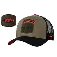 Arkansas Nike Military Rise Structured Trucker Cap