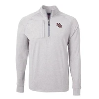 Mississippi State Cutter & Buck Interlock Adapt Eco Knit Heather 1/4 Zip Pullover