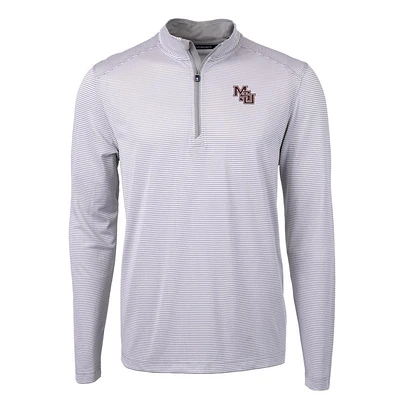 Mississippi State Cutter & Buck Interlock Eco Pique Micro Stripe 1/2 Zip Pullover