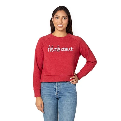 Alabama Chicka-D Rope Embroidery Boxy Raglan Crew