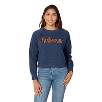 Auburn Chicka-D Rope Embroidery Boxy Raglan Crew