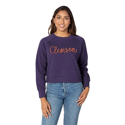 Clemson Chicka-D Rope Embroidery Boxy Raglan Crew