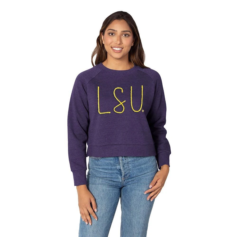 LSU Chicka-D Rope Embroidery Boxy Raglan Crew