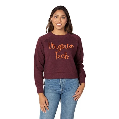 Virginia Tech Chicka-D Rope Embroidery Boxy Raglan Crew