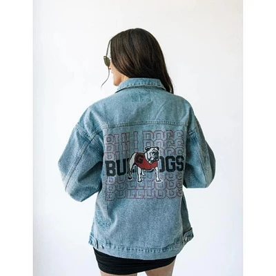 Georgia Gameday Social Roger Repeating Denim Jacket