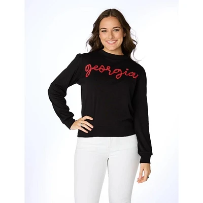 Georgia Stewart Simmons The Glitter Script Long Sleeve Sweater