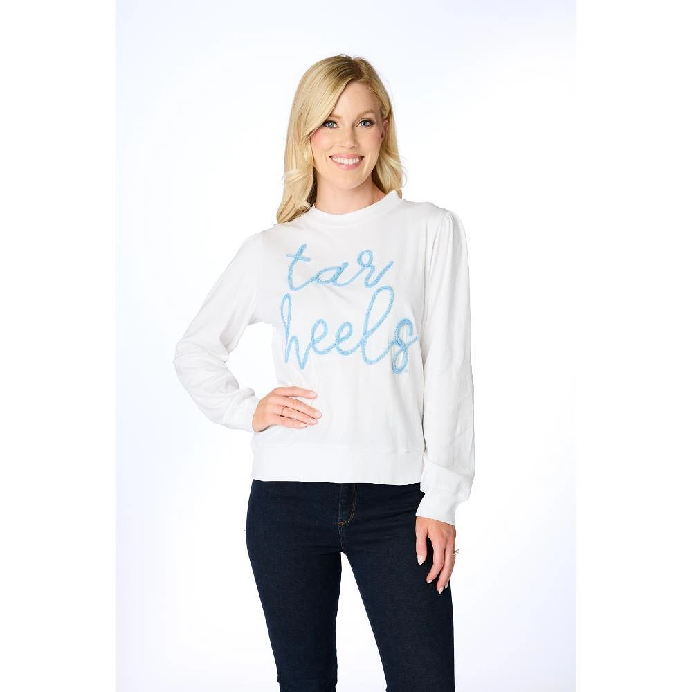 UNC Stewart Simmons The Glitter Script Long Sleeve Sweater