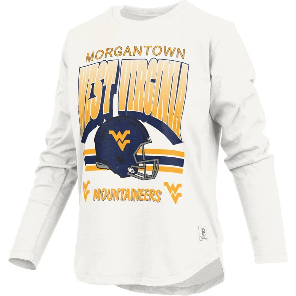 West Virginia Pressbox Women's Sheffield Long Sleeve Curved Hem Top