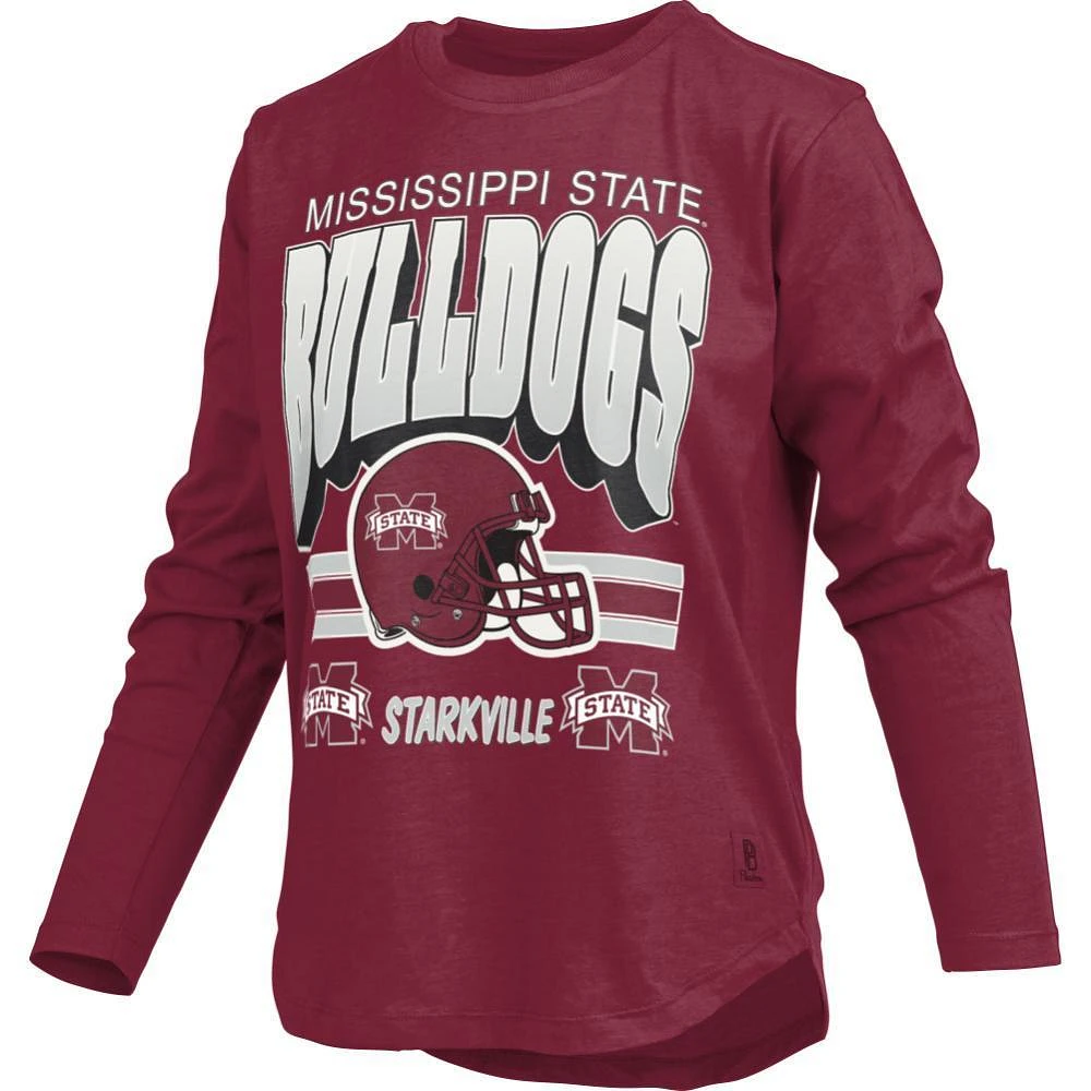 Mississippi State Pressbox Women's Sheffield Long Sleeve Curved Hem Top