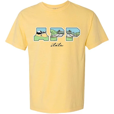 App State Campus Fill Letters Comfort Colors Tee