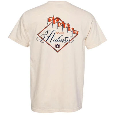 Auburn Flags Stylized Script Comfort Colors Tee