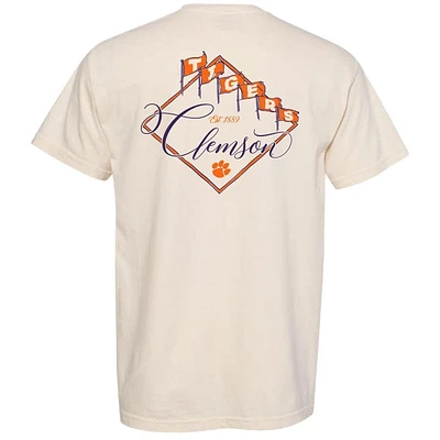 Clemson Flags Stylized Script Comfort Colors Tee