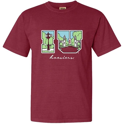 Indiana Campus Fill Letters Comfort Colors Tee