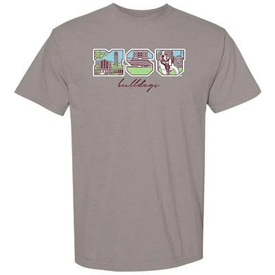 Mississippi State Campus Fill Letters Comfort Colors Tee