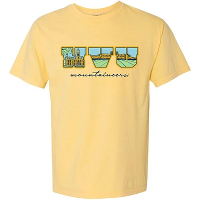 West Virginia Campus Fill Letters Comfort Colors Tee