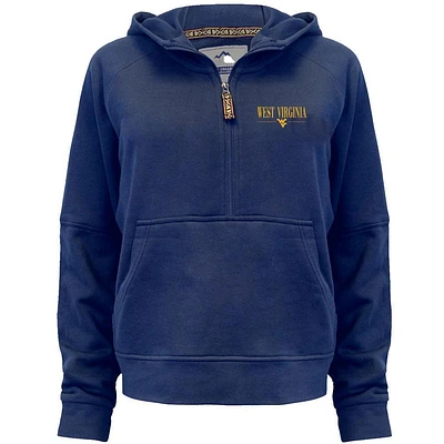 West Virginia Women's Ana Vintage Terry Hooded 1/4 Zip