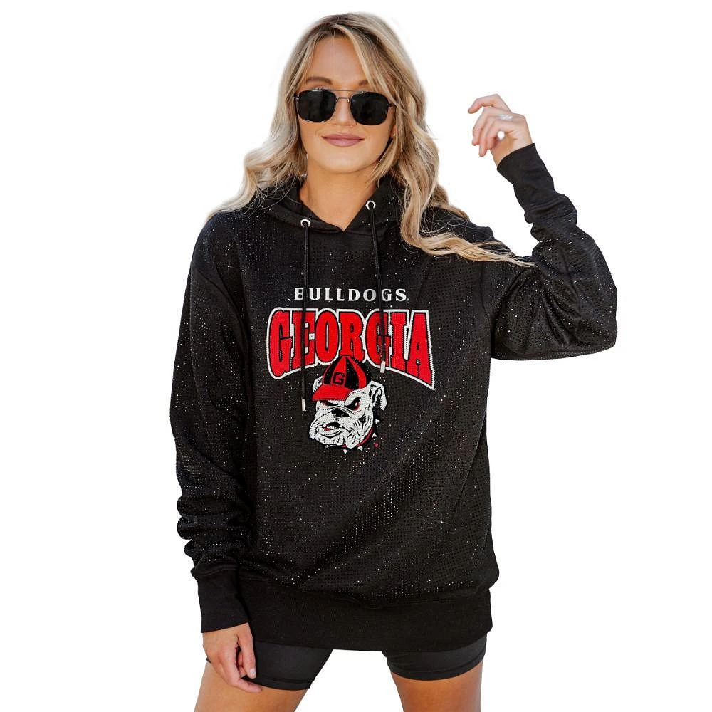 Georgia Gameday Couture Sideline Shimmer All Over Micro Rhinestone Hoodie