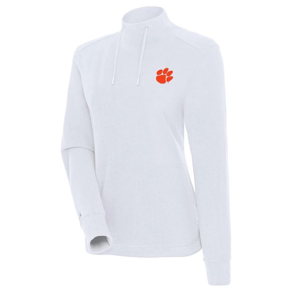 Clemson Antigua Moment Mock Neck Fleece Pullover