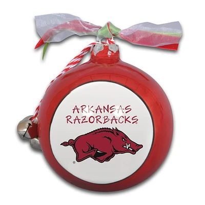 Arkansas Razorbacks Ceramic Globe Ornament