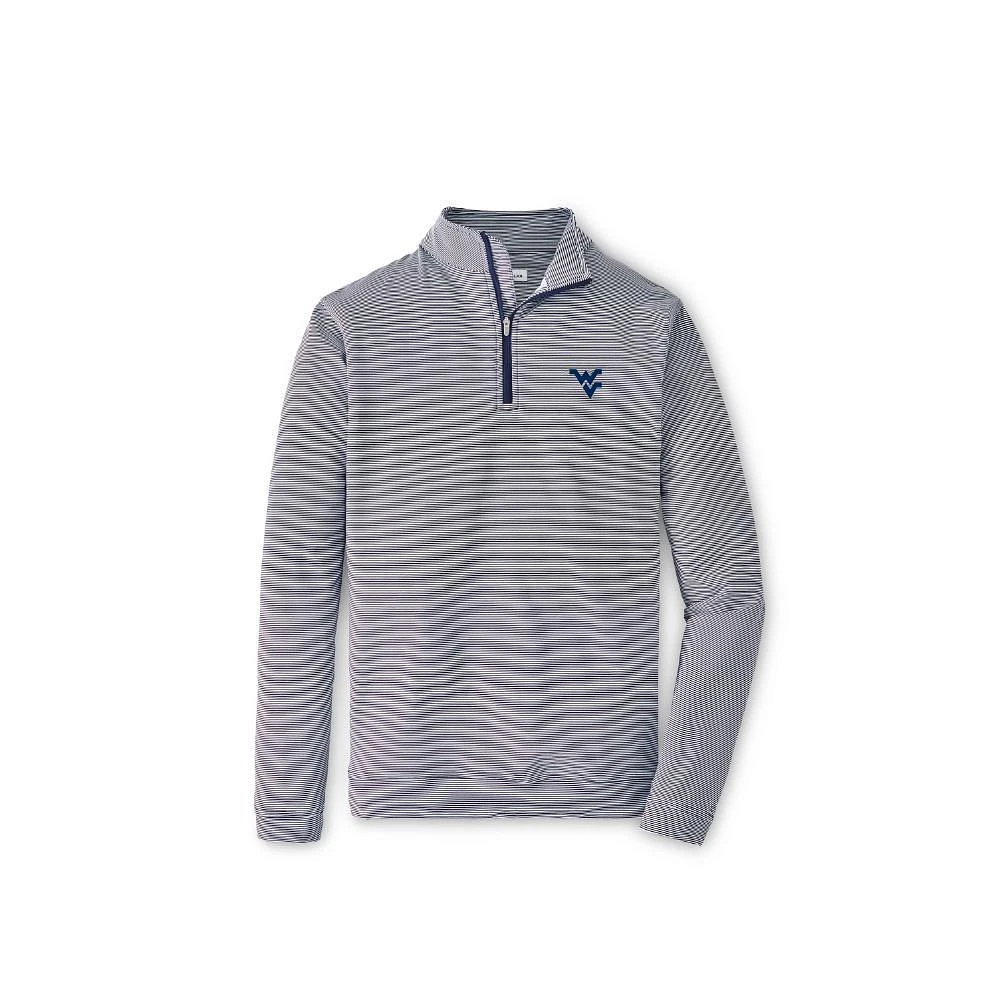 West Virginia Perth Sugar Stripe Performance 1/4 Zip Pullover